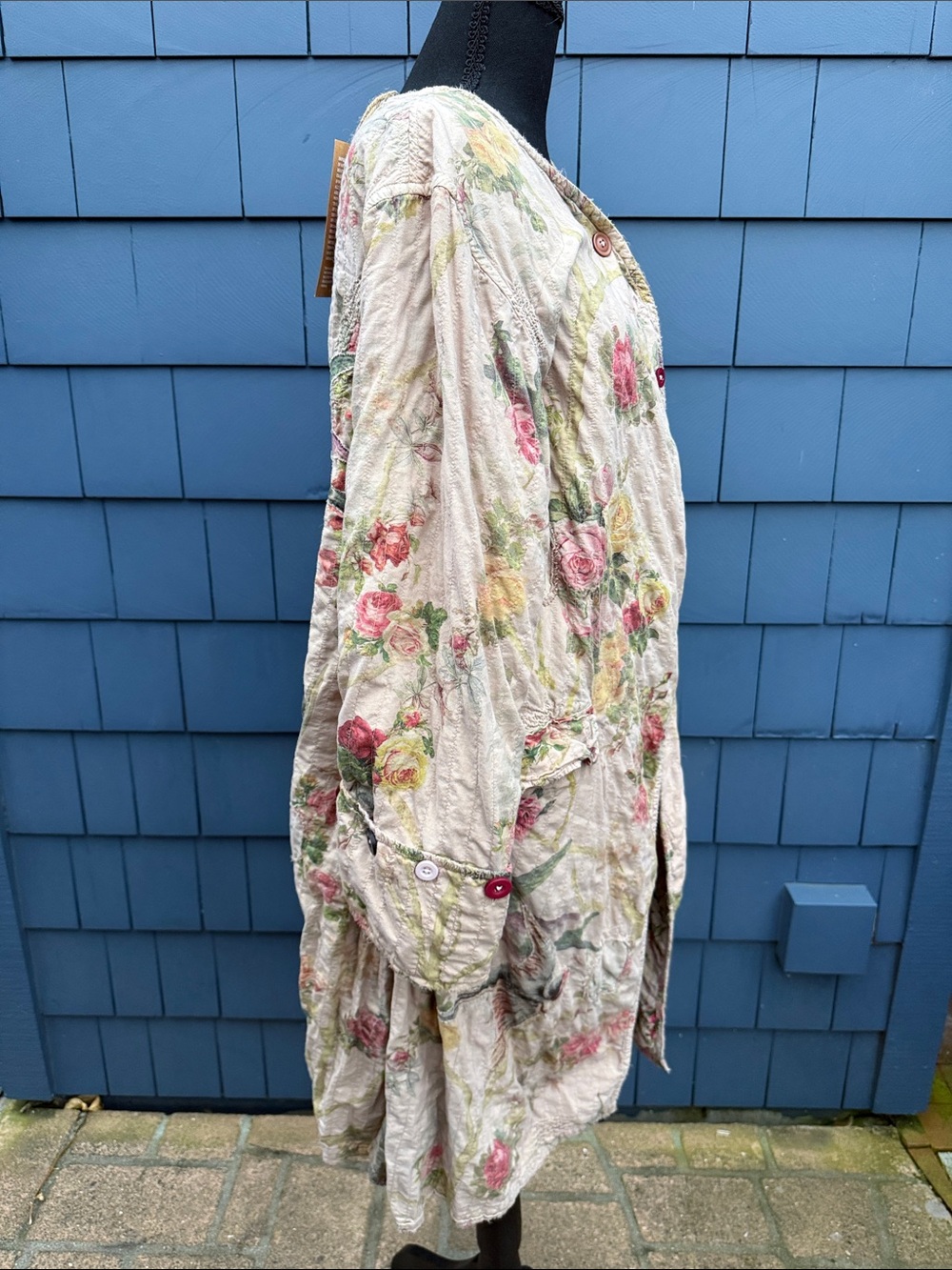 Magnolia Pearl Quilted Cream Jacket Leni Pink & Green Floral Print One size - Picture 5 of 11